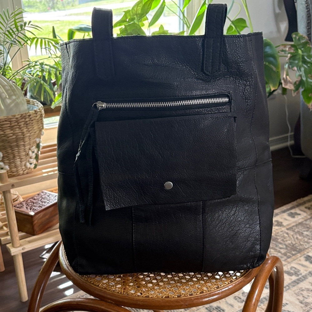 Day + Moon leather tote